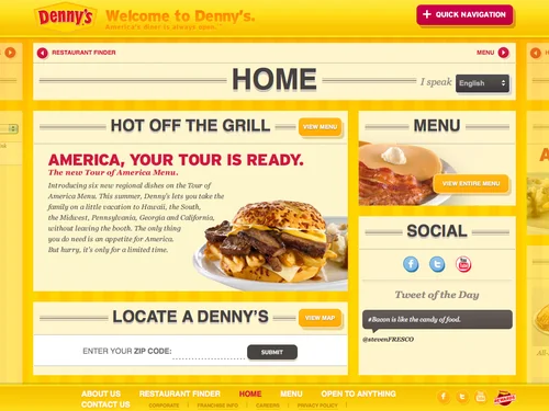 「Denny's Restaurants - Breakfast, Lunch & Dinner 24/7」のキャプチャ画像