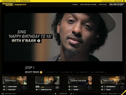 「Western Union Singing Telegram featuring Snoop Dogg, Timbaland, Sunidhi Chauhan, K'naan」のキャプチャ画像