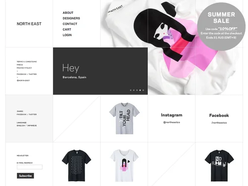 「NORTH EAST - Creative graphic design T-shirts shop」のキャプチャ画像