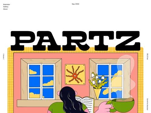 「PARTZ ｜ ヒカリナが運営するビジネスイラストポータルサイト」のキャプチャ画像