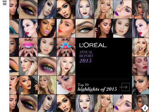「L’Oréal Annual Report 2015」のキャプチャ画像