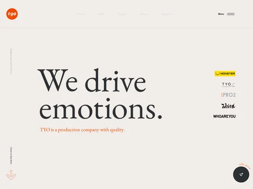 「TYO - We drive emotions.」のキャプチャ画像