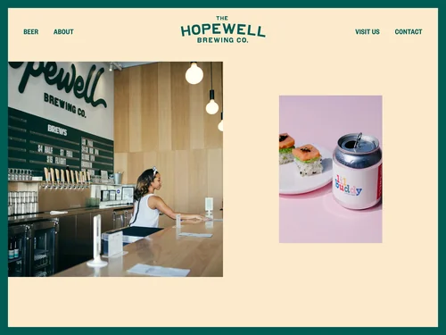 「Hopewell Brewing Co. | Chicago Craft Brewery and Taproom」のキャプチャ画像