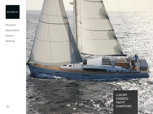 「Narnia Yacht Charter | Luxury private yacht charter in the Mediterranean and the Caribbean」のキャプチャ画像
