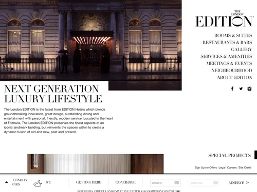 「London - Edition Hotels」のキャプチャ画像