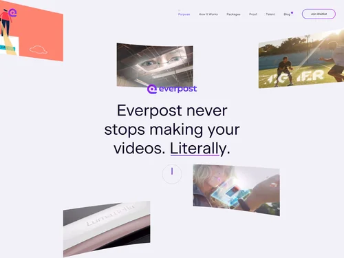 「Everpost – Unlimited broadcast-quality videos」のキャプチャ画像