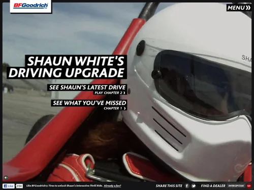 「BFGoodrich Tires is helping Shaun White upgrade his driving.」のキャプチャ画像