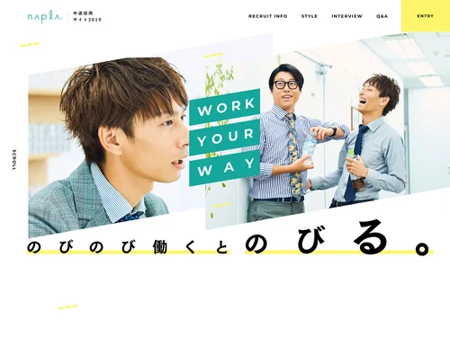 「ヘアケアメーカーナプラの中途採用サイト」のキャプチャ画像
