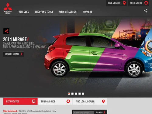 「Crossovers, Electric Vehicles, Sedans, Hatchbacks | Mitsubishi Motors」のキャプチャ画像