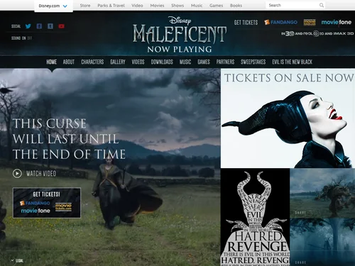 「Maleficent | Official Website | Disney Movies」のキャプチャ画像