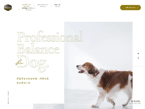 「専門家たちが共同開発した機能性ドッグフード｜プロフェッショナル・バランスブランドサイト」のキャプチャ画像