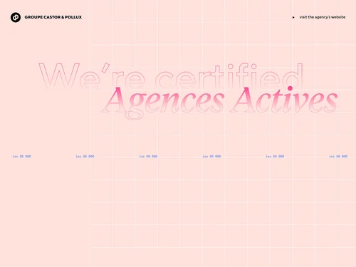 「The Castor & Pollux agency is Active Agencies certified」のキャプチャ画像