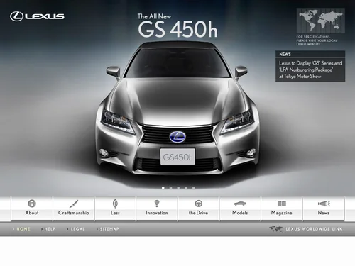 「LEXUS GLOBAL WEBSITE」のキャプチャ画像