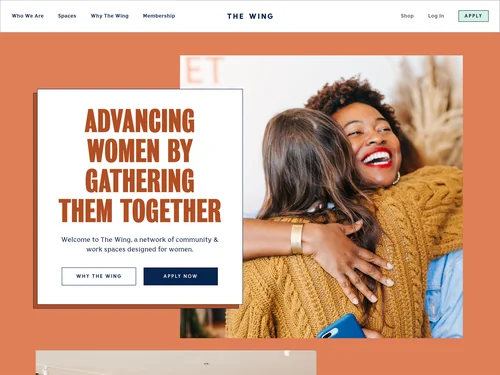 「The Wing | Work and Community Spaces Designed for Women」のキャプチャ画像