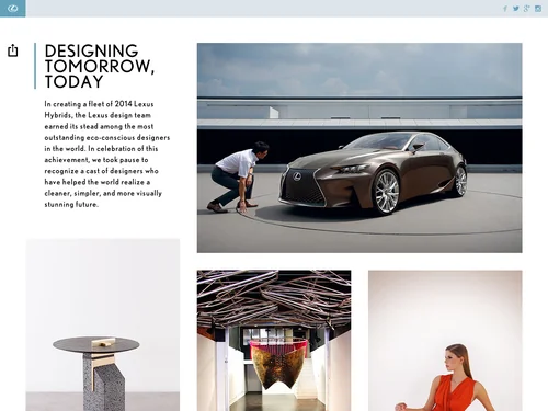 「Designing tomorrow, today | Lexus」のキャプチャ画像