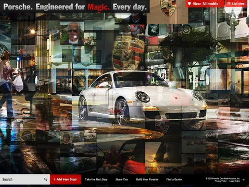「Porsche Everyday - Explore the hundreds of ways a Porsche makes every day feel nothing like the everyday.」のキャプチャ画像