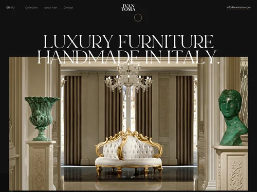 「Ivan Toma – Exquisite Handmade Italian Furniture」のキャプチャ画像