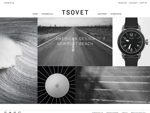 「TSOVET : We’re passionate about designing and building watches.」のキャプチャ画像