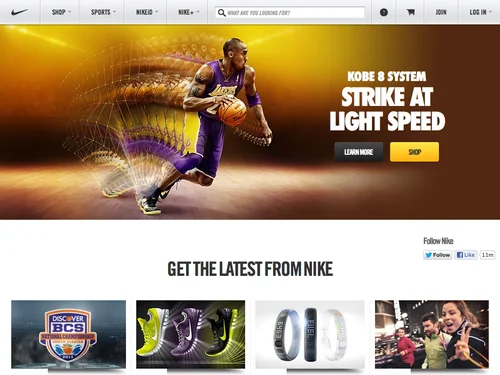 「Nike.com」のキャプチャ画像