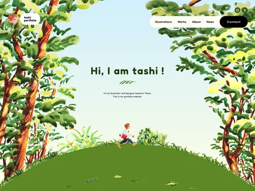 「tashi Illustration&DesignPortfollio」のキャプチャ画像