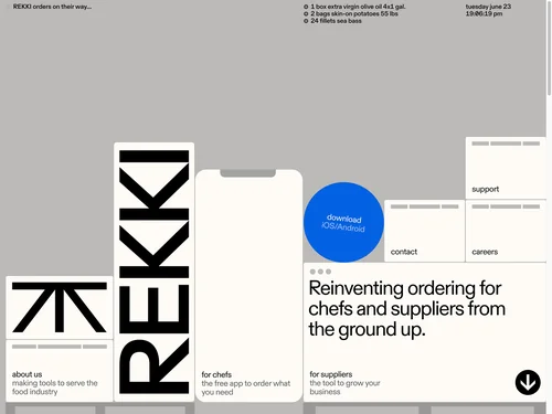 「REKKI – Reinventing Ordering for Chefs and Suppliers」のキャプチャ画像