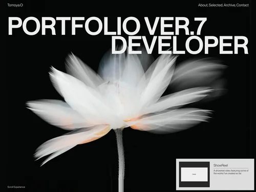 「Tomoya Okada - portfolio v7」のキャプチャ画像