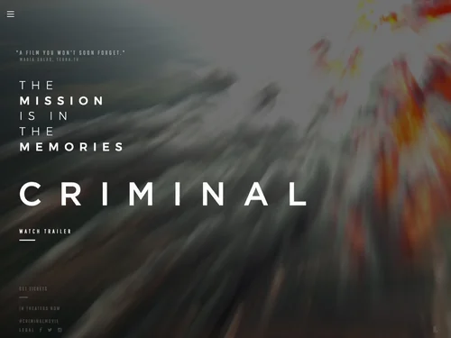 「CRIMINAL - Official Movie Site - In Theaters Now」のキャプチャ画像