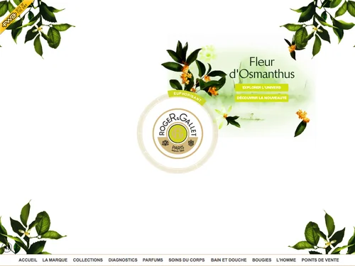 「Roger&Gallet - Découvrez un univers de senteurs et parfums raffinés」のキャプチャ画像