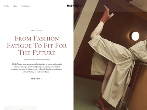 「The Fashion Psychology Magazine — HAJINSKY Magazine」のキャプチャ画像