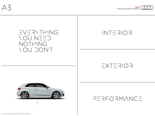 「The New Audi A3 - Everything You Need, Nothing You Don’t」のキャプチャ画像