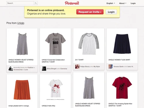 「Uniqlo / Pinterest」のキャプチャ画像