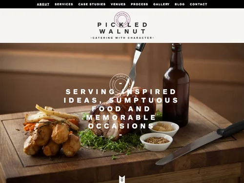 「Pickled Walnut - Catering with character - About Us」のキャプチャ画像