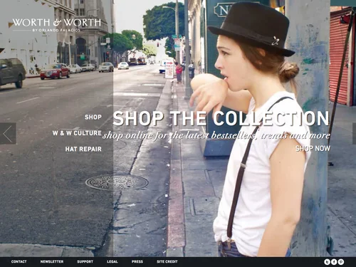 「Custom Hats, Men’s and Women’s Hats, Online Hat Store – Worth & Worth by Orlando Palacios」のキャプチャ画像