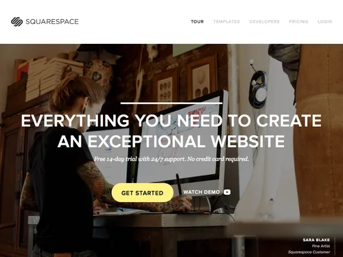 「Build a Website - Squarespace 6」のキャプチャ画像
