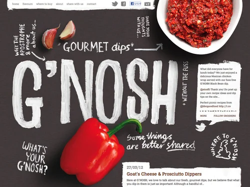 「G'nosh - Gourmet dips without the fuss」のキャプチャ画像