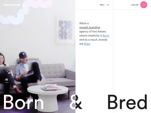 「Born & Bred | San Francisco brand, creative, design agency Born and Bred」のキャプチャ画像