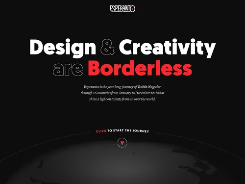 「Esperanto - Interviews of creatives from all over the world.」のキャプチャ画像