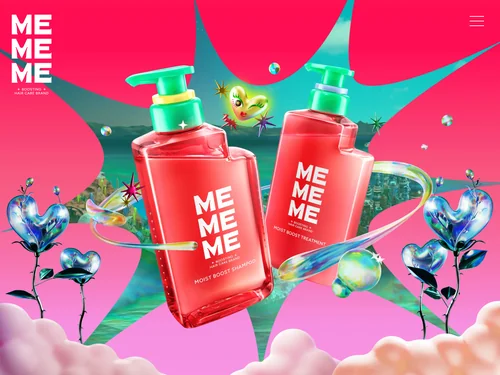 「MEMEME [ミーミーミー] | 髪も気分も弾むブーストケア体験を」のキャプチャ画像