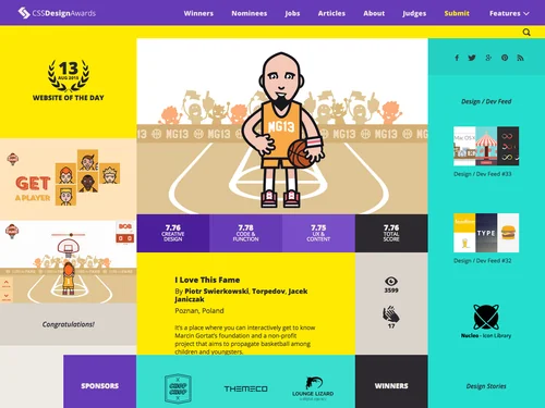 「CSS Design Awards - Website Awards & Inspiration - CSS Gallery - CSSDA」のキャプチャ画像