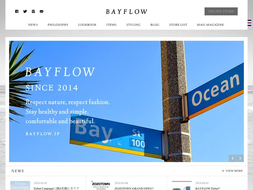 「BAYFLOW [ベイフロー] 公式サイト」のキャプチャ画像