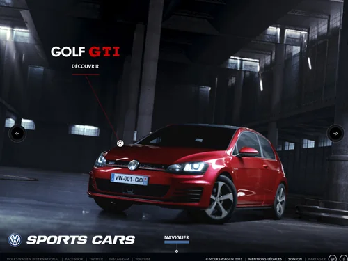 「Volkswagen | Sports Cars - Choisissez un véhicule」のキャプチャ画像
