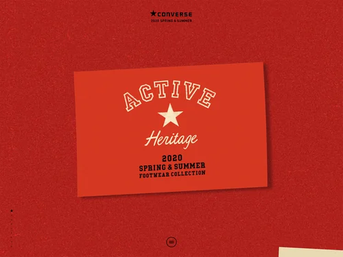 「ACTIVE HERITAGE｜CONVERSE」のキャプチャ画像