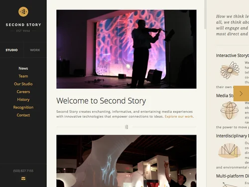 「Second Story Interactive Studios | Interactive Media Design & Development」のキャプチャ画像