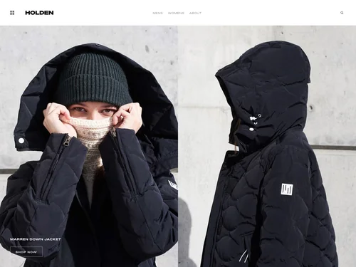 「Holden Outerwear - Stylish Performance Outerwear」のキャプチャ画像