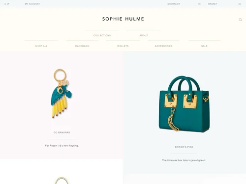 「Sophie Hulme | Designer Handbags and Accessories」のキャプチャ画像