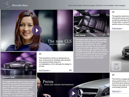 「The new CLS. Beauty engineered.」のキャプチャ画像