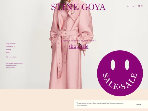 「Stine Goya - Official Webshop」のキャプチャ画像