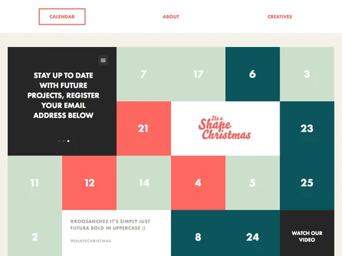 「Interactive Advent Calendar | It's a Shape Christmas」のキャプチャ画像