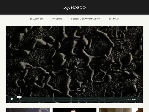 「The official HOSOO website」のキャプチャ画像