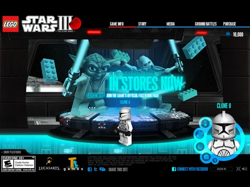 「LucasArts.com | LEGO® Star Wars III: The Clone Wars」のキャプチャ画像
